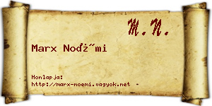 Marx Noémi névjegykártya