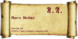 Marx Noémi névjegykártya